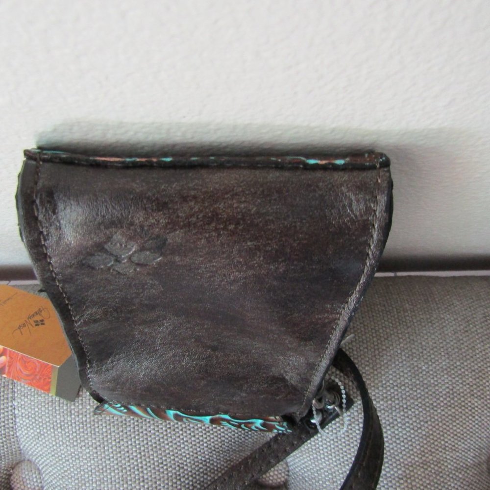 Patricia Nash Tooled TURQ Rivella Crossbody - Picture 6 of 8